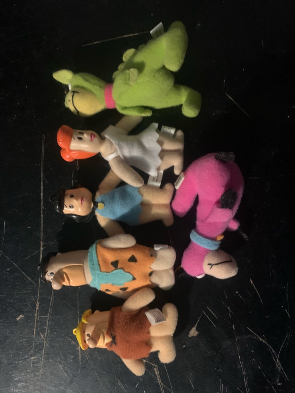 Vintage Denny’s Flinstones Mini Plush Hanna Barbera Set 1989 Ornament